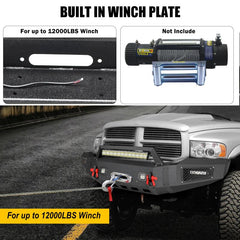 Front Bumper for 2003-2005 RAM 2500丨3500 with Winch Plate & LED lights & D-Rings & Sensor Holes-5