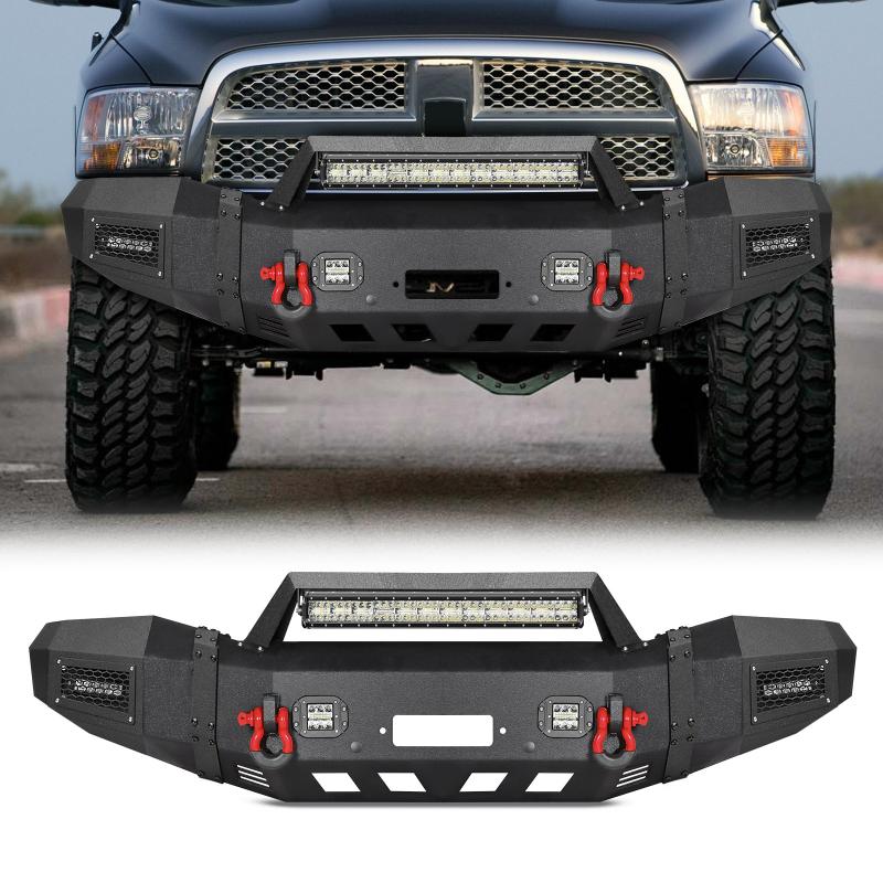 Front Bumper for 2006-2009 RAM 2500丨3500 with Winch Plate & LED lights & D-Rings & Sensor Holes-1