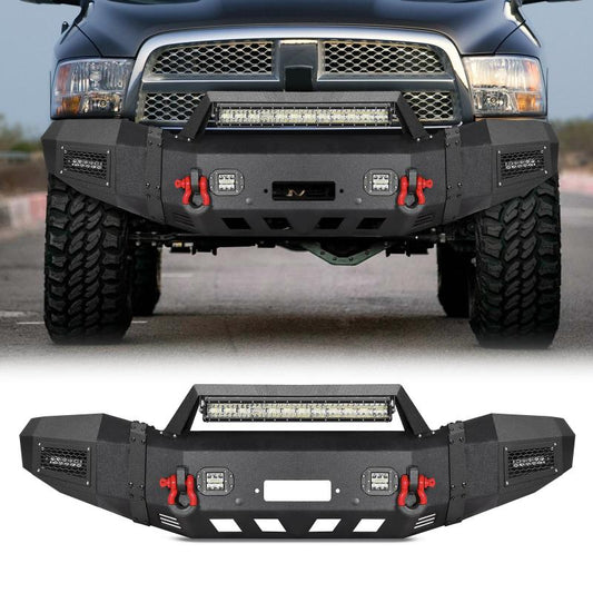 Front Bumper for 2006-2009 RAM 2500丨3500 with Winch Plate & LED lights & D-Rings & Sensor Holes-1