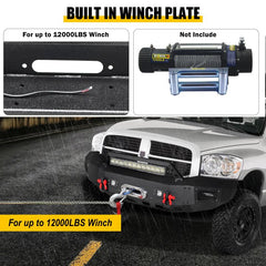 Front Bumper for 2006-2009 RAM 2500丨3500 with Winch Plate & LED lights & D-Rings & Sensor Holes-5