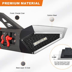 Front Bumper for 2007-2023 Wrangler JKJL&2020-2021-2022-2023 Gladiator JT with D-Rings & Winch Plate & LED Lights-5