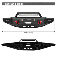 Front Bumper for 2010-2014 Ford Raptor with Winch Plate & LED Lights & Sensor Holes & D-Rings-2