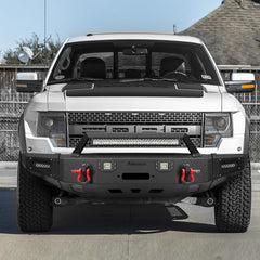 Front Bumper for 2010-2014 Ford Raptor with Winch Plate & LED Lights & Sensor Holes & D-Rings-7