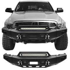 Front Bumper for 2010-2018 RAM 25003500 with Winch Plate & LED lights & D-Rings-1