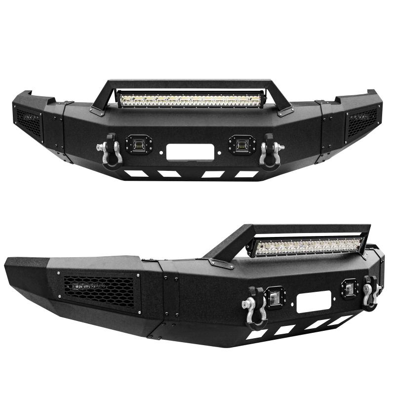 Front Bumper for 2010-2018 RAM 25003500 with Winch Plate & LED lights & D-Rings-7