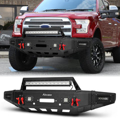 FrontBumperfor2015-2017F150withWinchPlate_LEDLights_SensorHoles-4