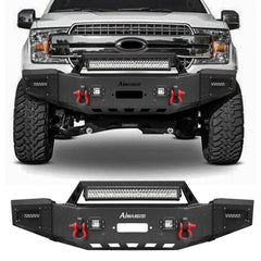 Front Bumper for 2018-2020 F150 with Winch Plate & LED Lights &Sensor Holes-1