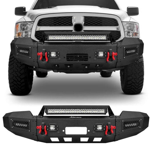 Front Bumper for 2019-2023 RAM 2500丨3500 with Winch Plate & LED lights & D-Rings & Sensor Holes-1