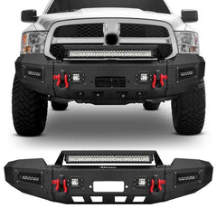 Front Bumper for 2019-2023 RAM 2500丨3500 with Winch Plate & LED lights & D-Rings & Sensor Holes-1