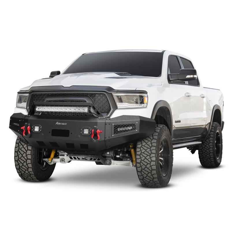 Front Bumper for 2019-2023 RAM 2500丨3500 with Winch Plate & LED lights & D-Rings & Sensor Holes-7