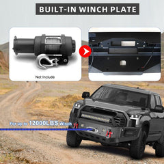 Front Bumper for 2022-2024 Toyota Tundra with Winch Plate & LED Lights & D-Rings-7