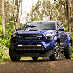 Front Replacement Grille for 2024–2025 Toyota Tacoma Gloss Black ABS Grille with LED Light Bar & Amber Marker Lights