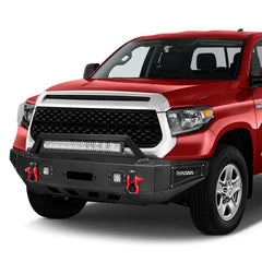 Front Bumper Compatible with 2014-2021 Toyota Tundra with Winch Plate & LED Lights-6