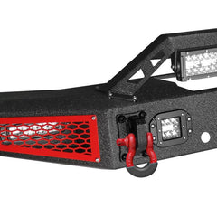 Front Bumper Rock Crawler Off Road Suitable for 2021-2024 Ford Bronco with Winch Plate & LED Lights & D-Ring & Sensor Mounting Hole-5