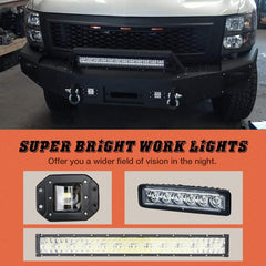 Front Bumper suite for 2007-2013 Chevy Silverado 1500 with Winch Plate and LED Lights-4