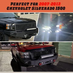 Front Bumper suite for 2007-2013 Chevy Silverado 1500 with Winch Plate and LED Lights-6
