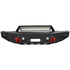 Front and Rear Bumper for 1999-2004 Ford F250/F350/F450/F550 with Winch Plate & LED Lights & D-Rings & Sensor Holes-3