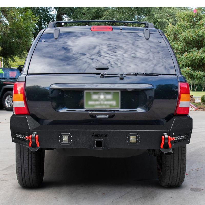Front and Rear Bumper for 1999-2004 Grand Cherokee WJ with D-Rings & Winch Plate & LED Lights-6