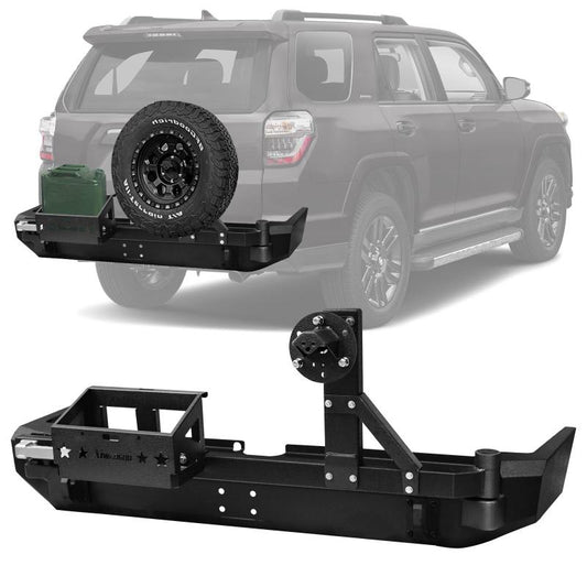 Front and Rear Bumper for 2015-2020 Toyota 4Runner with D-Rings & Winch Plate & LED Lights-1