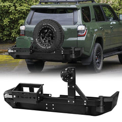 Front and Rear Bumper for 2015-2020 Toyota 4Runner with D-Rings & Winch Plate & LED Lights-5