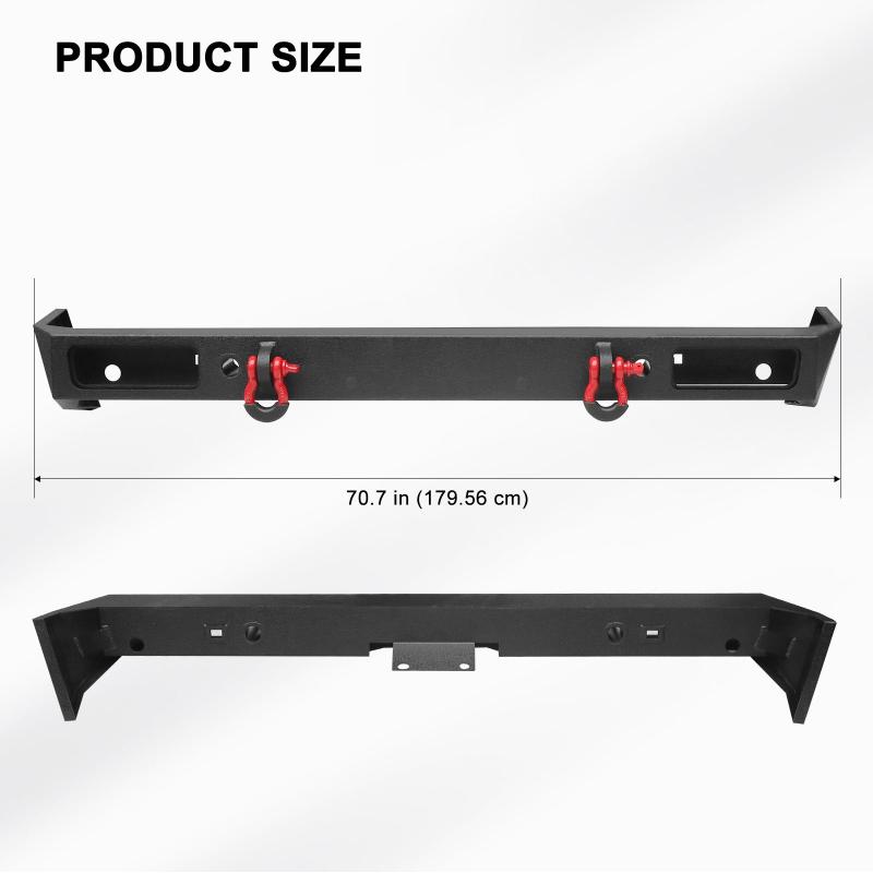 Front and Rear Bumper for 1999-2004 Land Rover Discovery2 with LED Lights & D-Rings & Sensor Holes-5