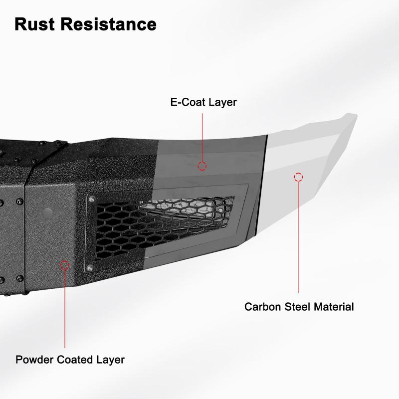 Front and Rear Bumper for 1999-2004 Land Rover Discovery2 with LED Lights & D-Rings & Sensor Holes-8