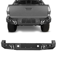 Front and Rear Bumper for 2005-2015 Toyota Tacoma with D-Rings & Winch Plate & LED Lights-3