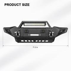 Front and Rear Bumper for 2005-2015 Toyota Tacoma with D-Rings & Winch Plate & LED Lights-4