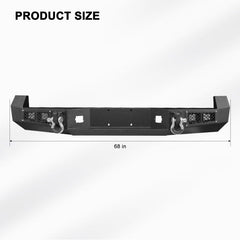 Front and Rear Bumper for 2005-2015 Toyota Tacoma with D-Rings & Winch Plate & LED Lights-5