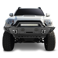 Front and Rear Bumper for 2005-2015 Toyota Tacoma with D-Rings & Winch Plate & LED Lights-9