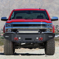 Front and Rear Bumper for 2015-2019 Chevy Silverado 2500丨3500 with Winch Plate and LED Lights-12