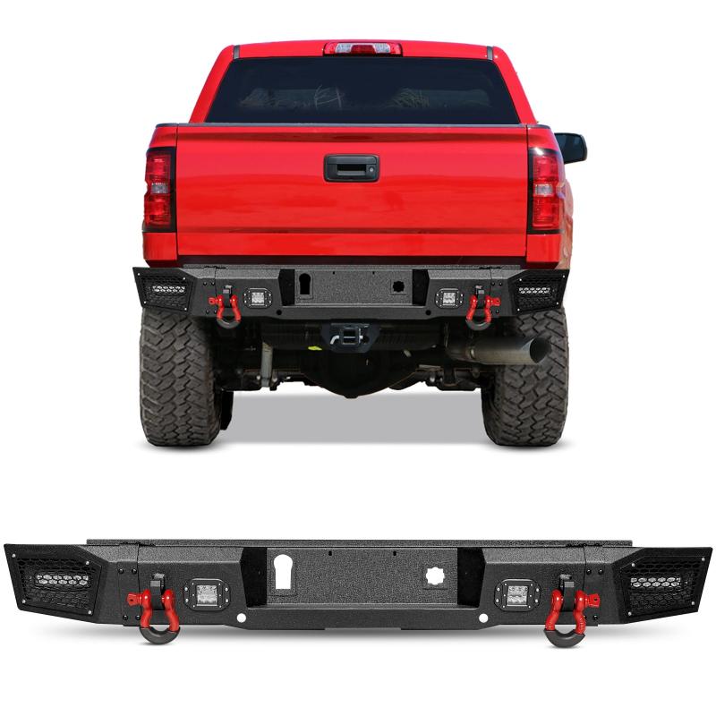 Front and Rear Bumper for 2015-2019 Chevy Silverado 2500丨3500 with Winch Plate and LED Lights-3