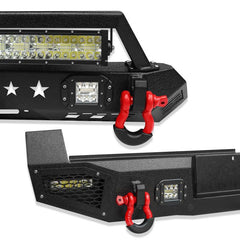 Front and Rear Bumper for 2016-2022 Toyota Tacoma with D-Rings & Winch Plate & LED Lights-8