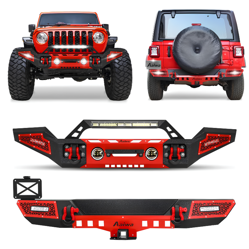 FrontandRearBumperfor2018-2025WranglerJLwithWinchPlate_LEDLights_D-Rings-1