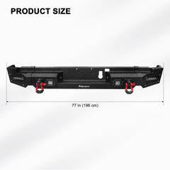 Front and Rear Bumper for 2019-2022 RAM 1500 Pickup with Winch Plate & LED Lights & Sensor Holes-5