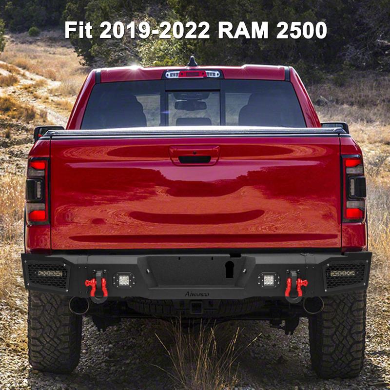 Front and Rear Bumper for 2019-2023 RAM 2500丨3500 with Winch Plate & LED lights & D-Rings & Sensor Holes-11