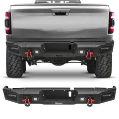 Front and Rear Bumper for 2019-2023 RAM 2500丨3500 with Winch Plate & LED lights & D-Rings & Sensor Holes-5