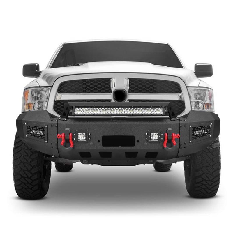 Front and Rear Bumper for 2019-2023 RAM 2500丨3500 with Winch Plate & LED lights & D-Rings & Sensor Holes-8