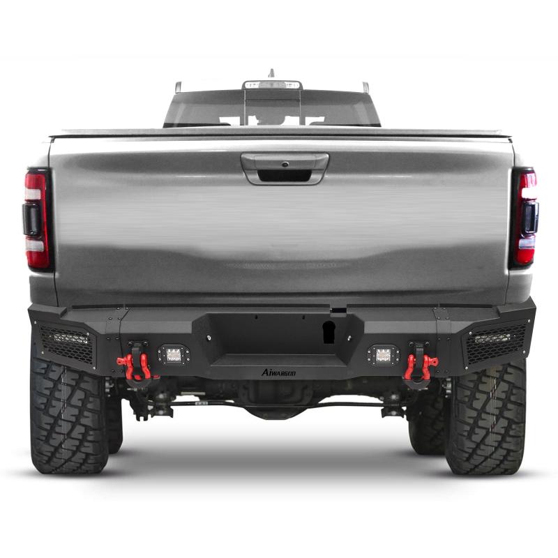 Front and Rear Bumper for 2019-2023 RAM 2500丨3500 with Winch Plate & LED lights & D-Rings & Sensor Holes-9