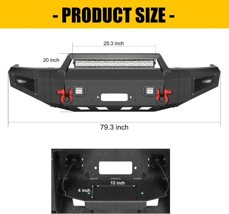 Heavy-dutySteelFrontBumperfor1992-1997F150F250F350-2