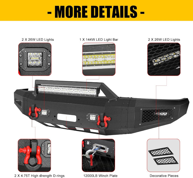 Heavy-dutySteelFrontBumperfor1992-1997F150F250F350-2