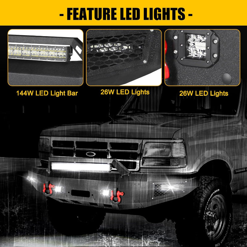 Heavy-dutySteelFrontBumperfor1992-1997F150F250F350-4