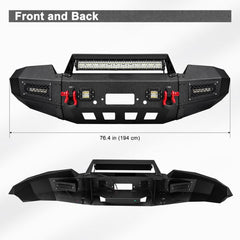 Heavy-duty Steel Front Bumper for 2004-2006 F150 with Winch Plate & LED Lights &Sensor Holes-02