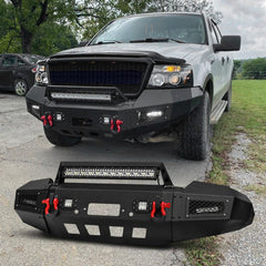 Heavy-duty Steel Front Bumper for 2004-2006 F150 with Winch Plate & LED Lights &Sensor Holes--04