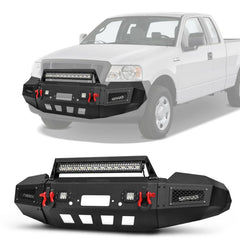 Heavy-duty Steel Front Bumper for 2004-2006 F150 with Winch Plate & LED Lights &Sensor Holes-05