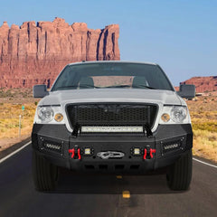 Heavy-duty Steel Front Bumper for 2004-2006 F150 with Winch Plate & LED Lights &Sensor Holes-06