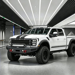 Heavy-duty Steel Front Bumper for 2023-2026 Ford F250F350F450 with Winch Plate & LED Lights & D-Rings & Sensor Holes-7