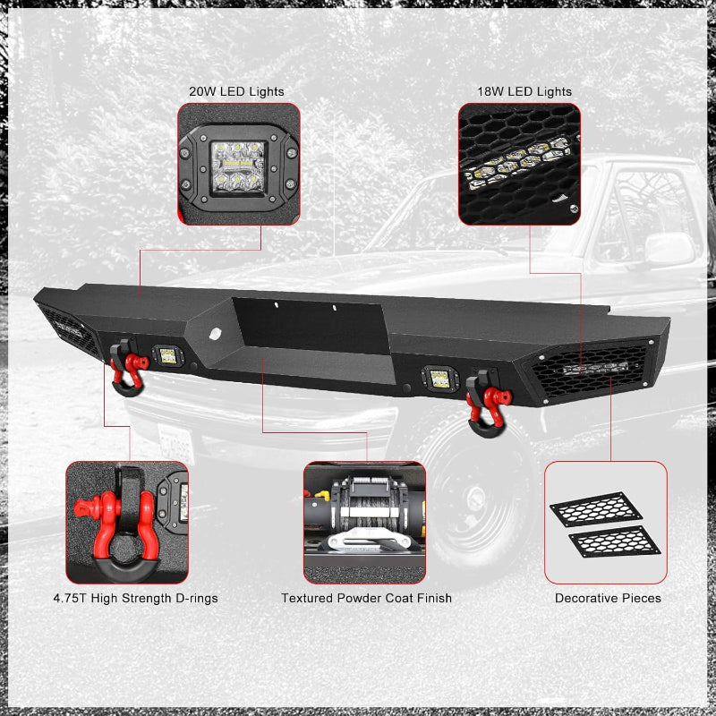 Heavy-dutySteelRearBumperfor1992-1997FordF150F250F350-2