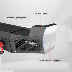 Heavy-duty Steel Rear Bumper for 2023-2026 F250F350F450 Super Duty With LED Lights & D-Rings & Sensor Holes-4
