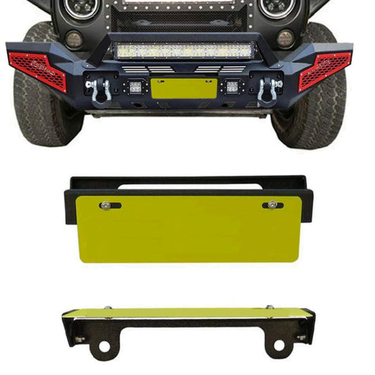 Universal Front License Plate Mount Bracket for Aftermarket Bumpers | Fits Trucks, SUVs & Jeep Wrangler/Gladiator